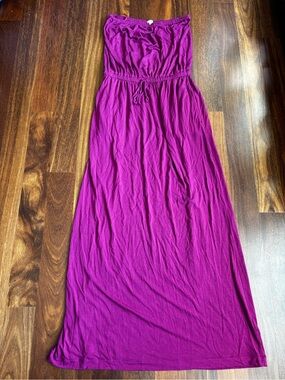 J. Crew Strapless Maxi Dress in Magenta